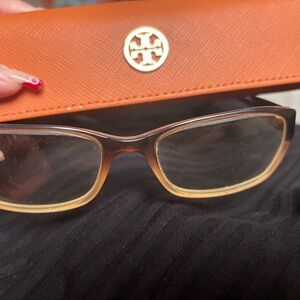 Tory Burch Gradient Brown Sunglasses with Orange Case